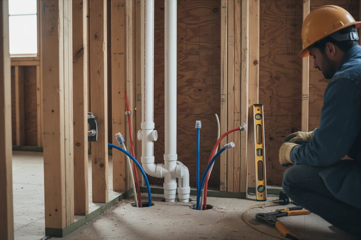 Drain and supply rough-in during Drain Cleaning in Fall City